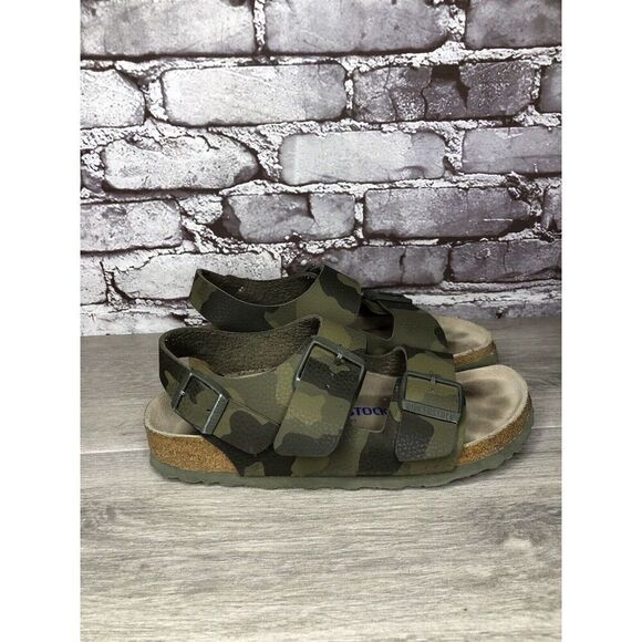 Birkenstock Milano Army Green Leather Ankle Strap Sandals Women’s Sz 37EU/6M US - Picture 4 of 16